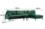 Atelier Del Sofa Papira Corner (L3+CHL) Sofá Esquinero Verde 283x180x90cm